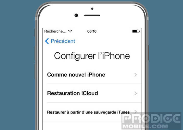 Sélectionnez le type de configuration de mobile Apple