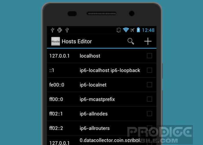 Hosts Editor: application de gestion de fichier host pour Android