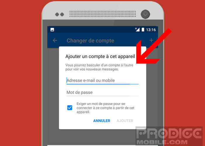 Ajouter un compte à votre application Messenger