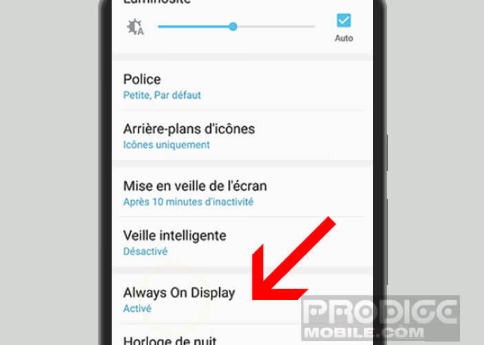 Activer la fonction Always on Display de Samsung