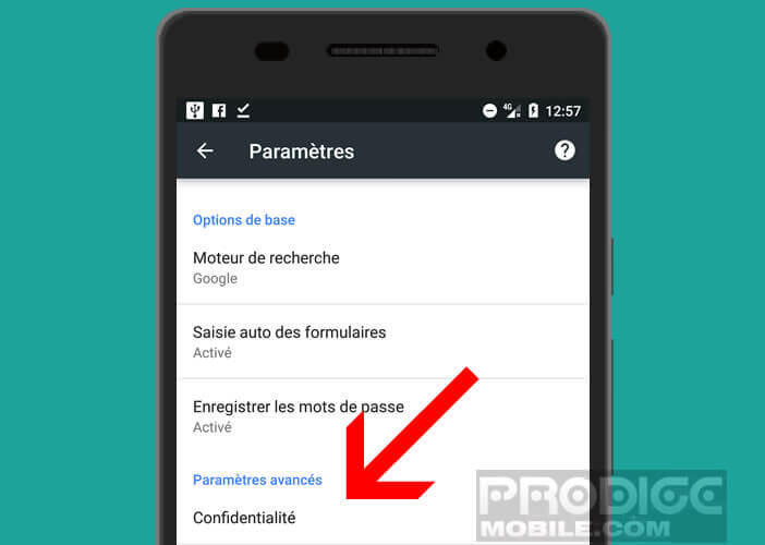 Modifier les paramètres de confidentialité de Google Chrome