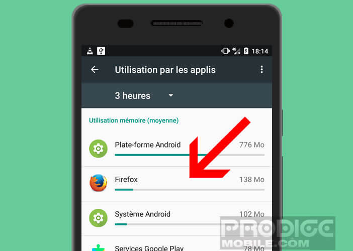 Liste des applications consommant le plus de RAM sur Android