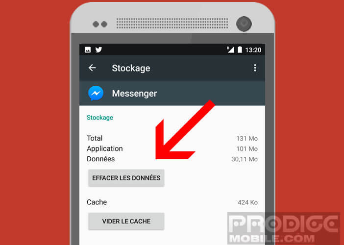 Supprimer et effacer les données de l'application Facebook Messenger
