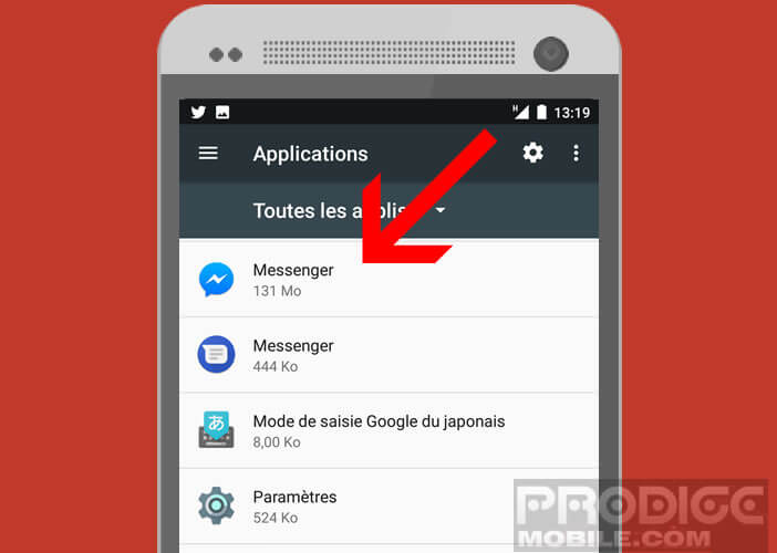 Gérer l'application de messagerie instantanée Messenger