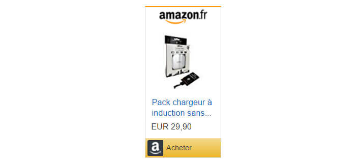 Pack comprenant un chargeur à induction plus un récepteur sans fil