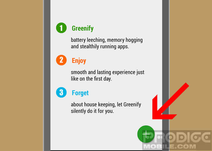 Modifier les paramètres d'accessibilité de votre smartphone pour Greenify