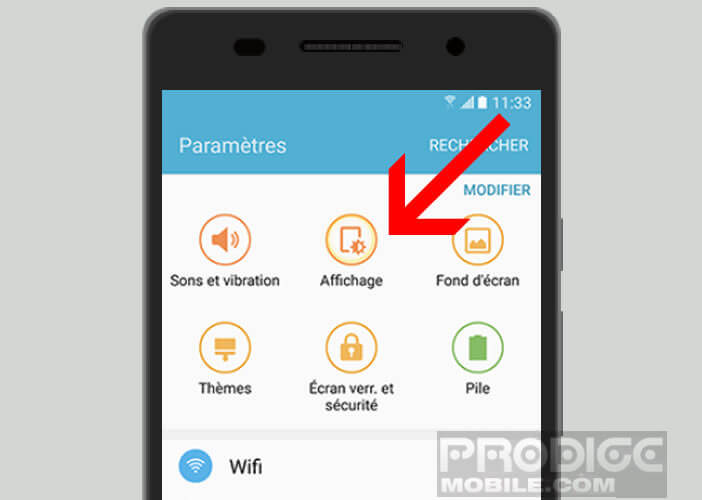 Modifier les paramètres d'affichage du Galaxy Samsung S7