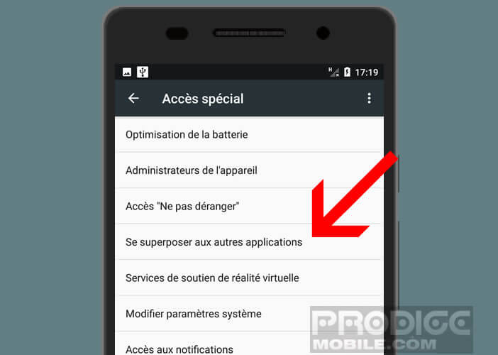 Ouvrez l'accès spécial des applications sur Android