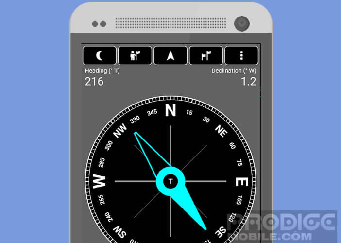 Boussole intégrée au mobile Android