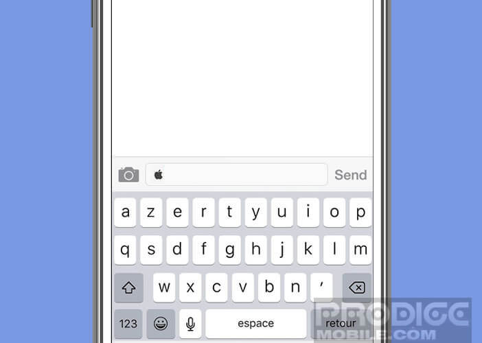 Ajouter le symbole Apple dans une conversation sur Messages
