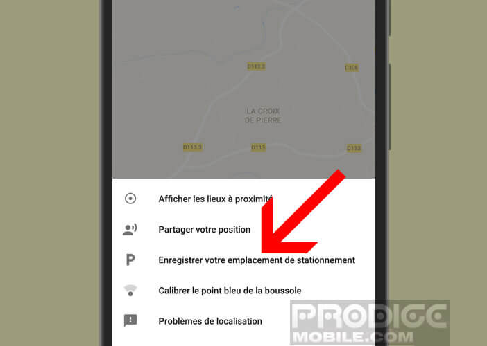 Option de Google Maps pour ne plus oublier où on a garé sa voiture