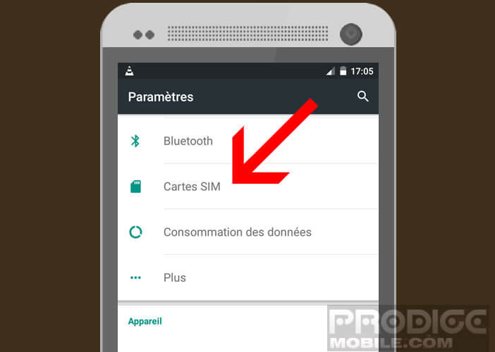 Ouvrir le gestionnaire de cartes SIM sur Android