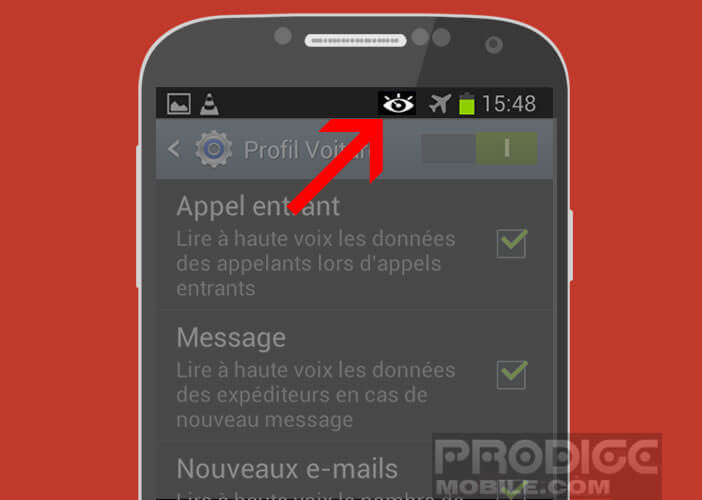 Système de veille scrute le regard sur l'écran du mobile