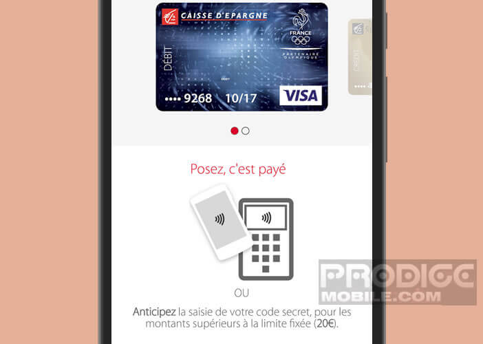 Entrer votre code PIN pour les achats de plus de 20 euros