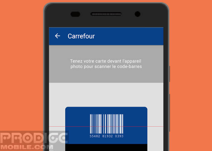 Scanner le code barre de votre carte via l'appareil photo