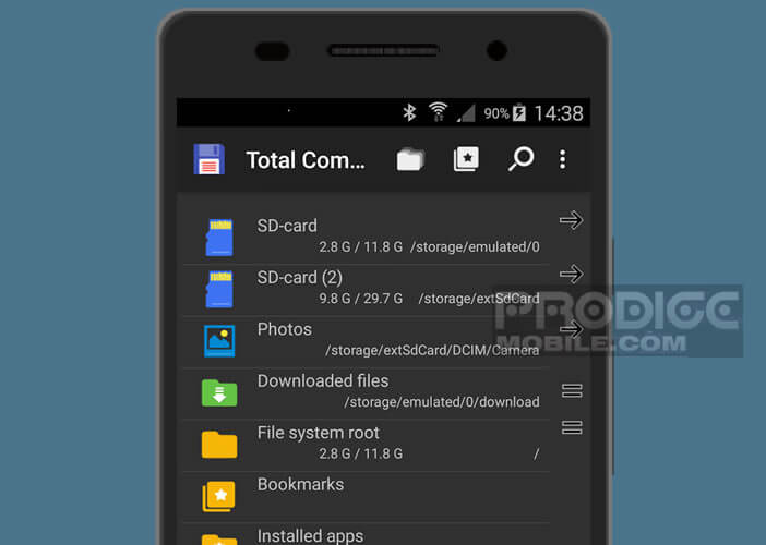 Total Commander: gestionnaire de fichiers pour Android