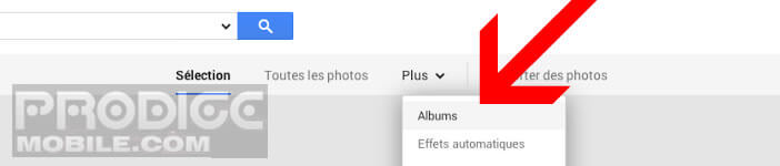 Choisissez un album dans l'interface de Google Plus