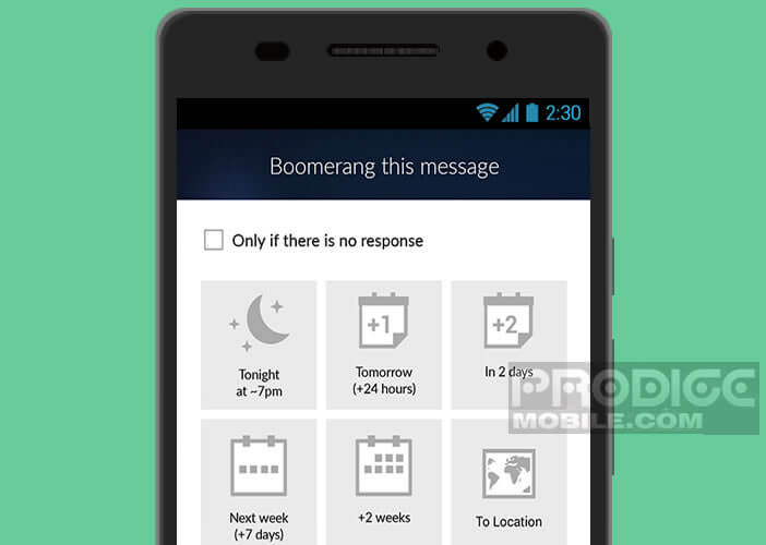 L'application Boomerang permet de programmer ses messages sur Gmail