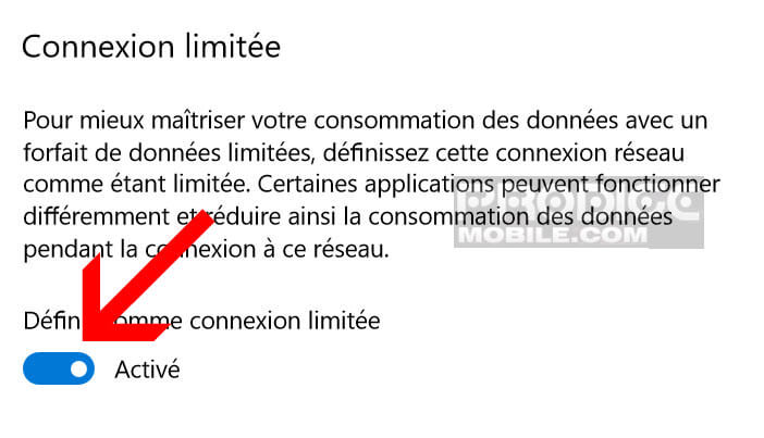 Activer l’option de connexion Wifi limitée sur votre ordinateur Windows