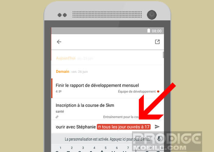 Définir une tâche répétitive dans Todoist