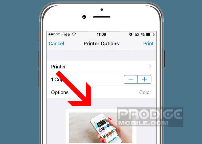 Effectuer un appui fort pour ouvrir les options d’impression PDF sur votre iPhone