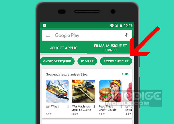 Accéder à la rubrique bêta du Play Store