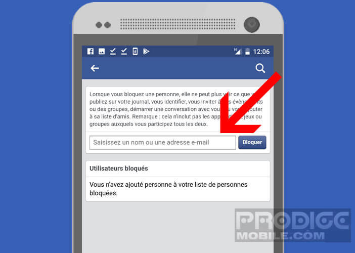 Bloquer une personne ou un contact sur l’interface Facebook