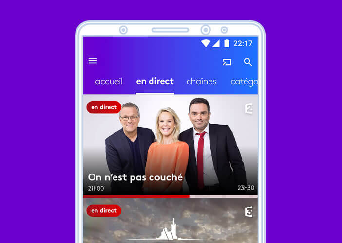 Regarder les chaînes de France Télévisions en direct sur votre smartphone