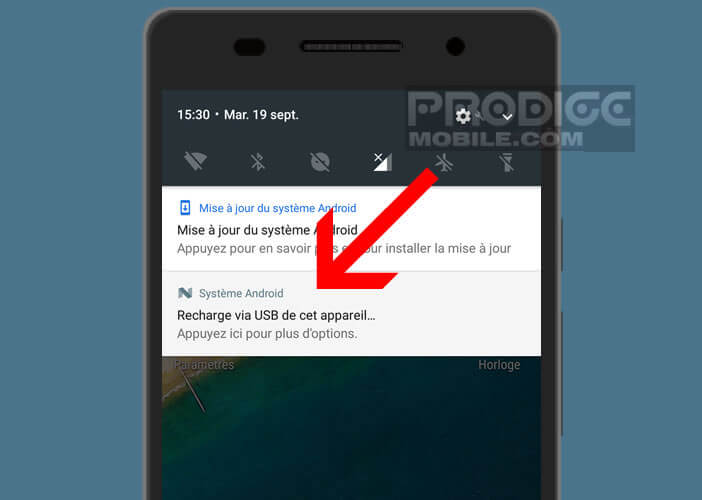 Connecter un mobile à un ordinateur via le volet de notifications