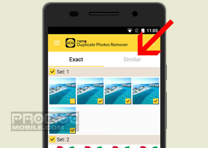 Lancer la détection d’images similaires sur votre appareil Android