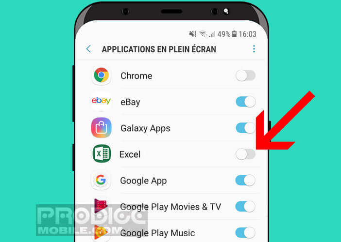 Forcer l’affichage des applis en plein en écran sur un S8