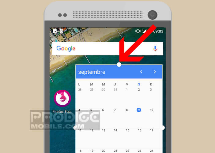 Astuce pour réduire ou étendre la taille d’un widget