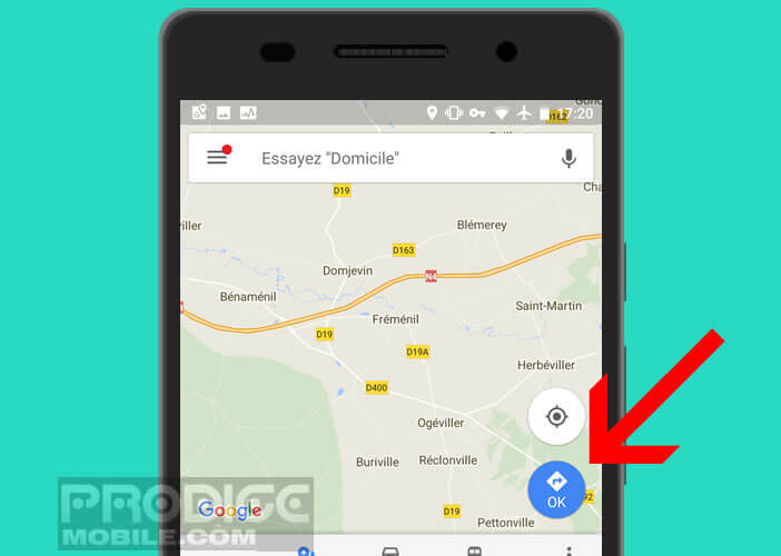 Procéder à la recherche d’un trajet sur l’application Google Maps