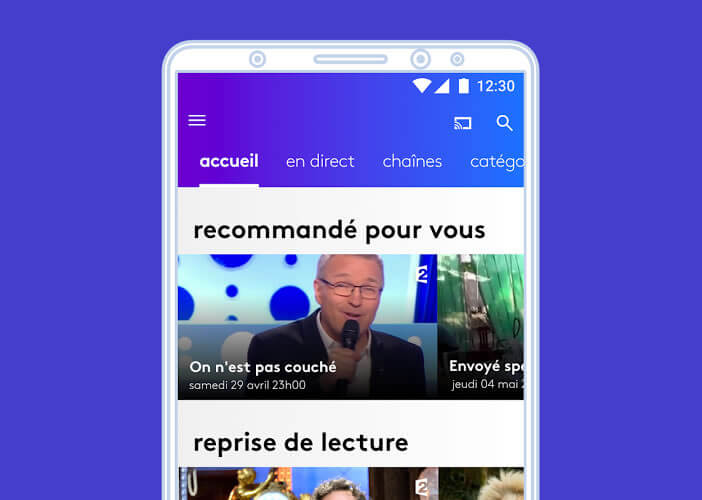 En fonctions de vos goûts, l’appli France.TV vous proposera une sélection de programmes