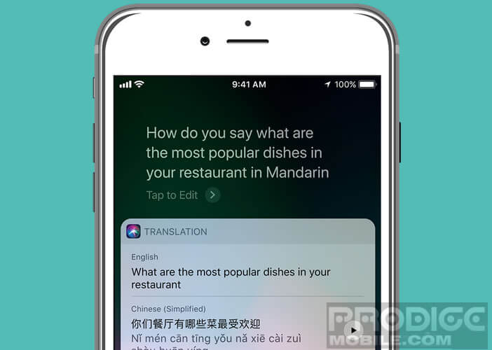 L’assistant vocal Siri traduit des phrases dans cinq langues