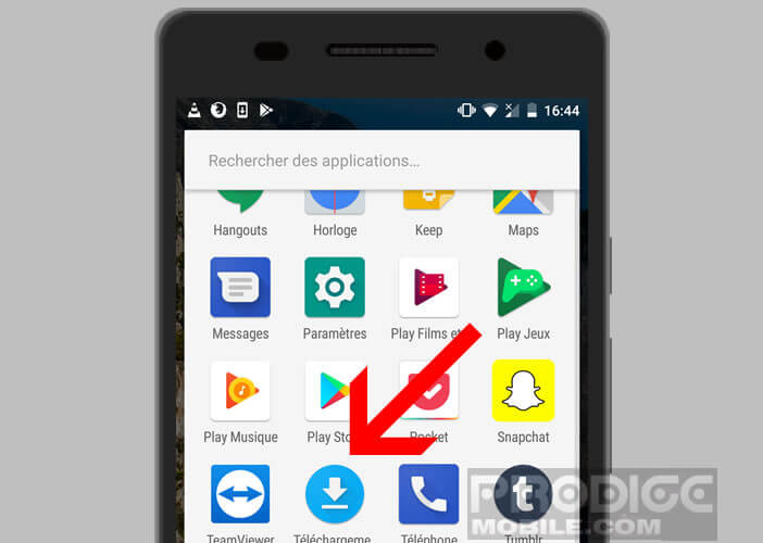 Lancer l’application téléchargement sur votre smartphone Android