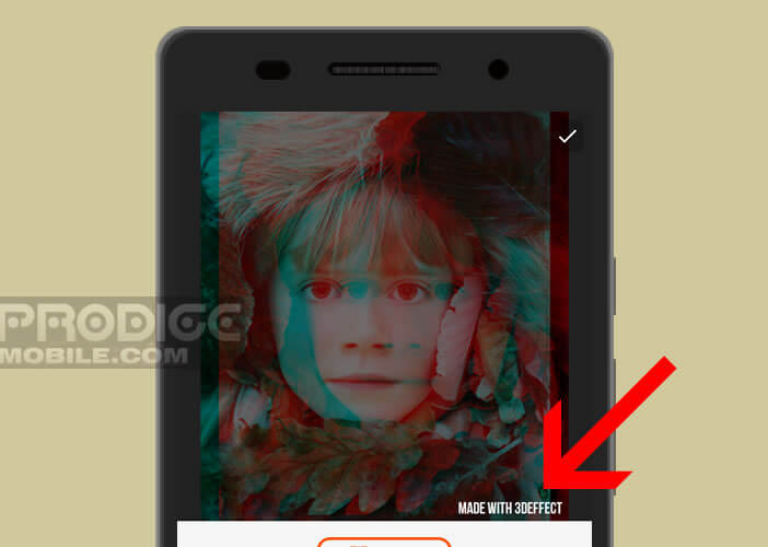 L’application 3D Effect ajoute un filigrane que l’on peut supprimer en payant