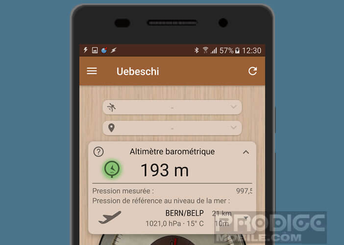 Utiliser l’altimètre barométrique de votre mobile