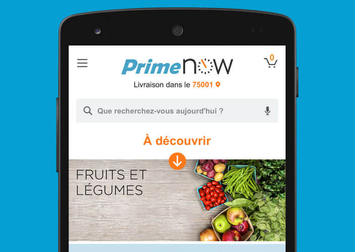 Passer commander depuis l’application Amazon Prime Now