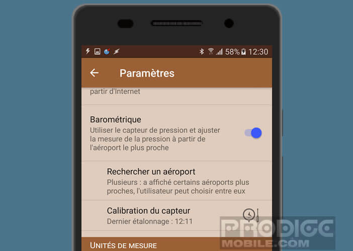 Ajuster la mesure en calibrant le capteur barométrique d’un téléphone