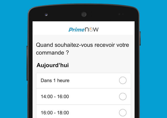 Choisissez la livraison en une heure ou le créneau de 2 heures de votre choix