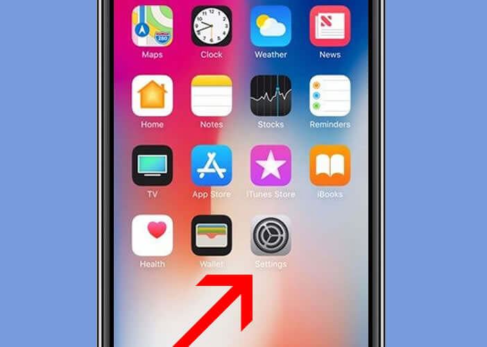 Lancer les réglages de l’iPhone X