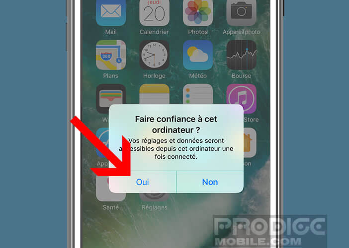 Donner la confiance à un ordinateur pour forcer iTunes à reconnaître votre iPhone