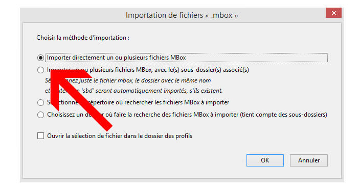 Importer un sauvegarde mail mbox dans un client mail