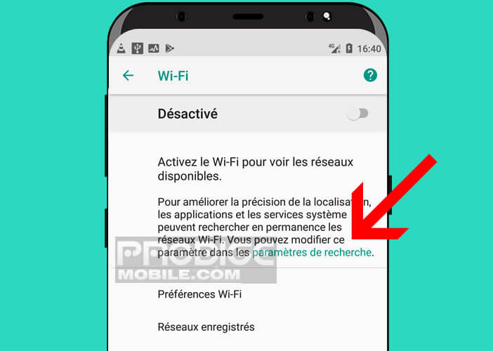 Modifier les paramètres de recherche sur Android 8