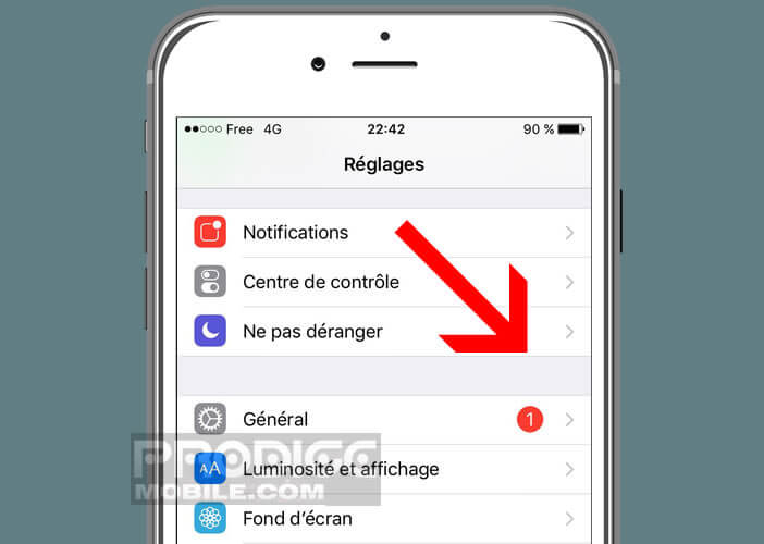 Désactiver l’option ne pas déranger dans iOs