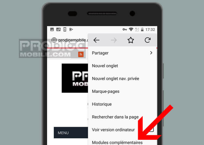 Ouvrez la page Add-ons de Firefox