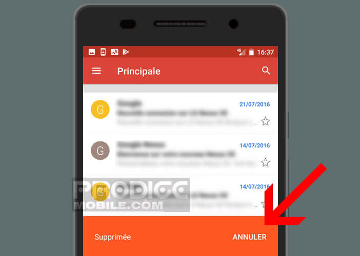 Annuler la suppression d’un mail sur votre smartphone Android