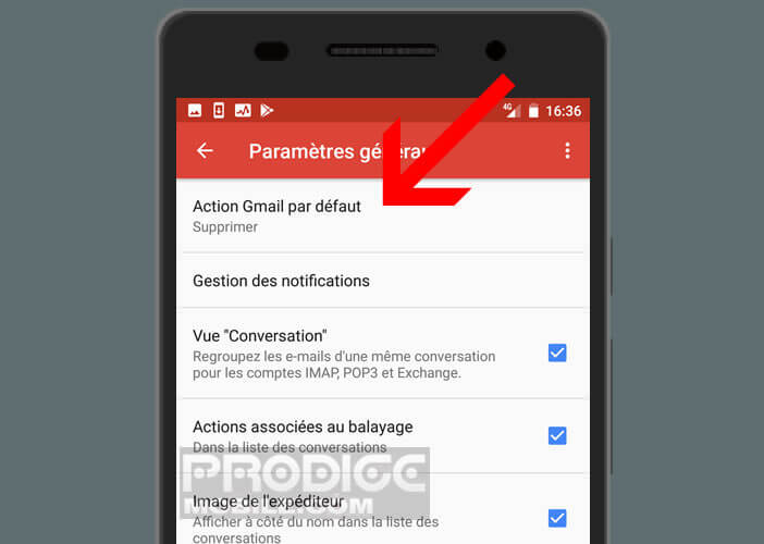 Définir une nouvelle action dans Gmail