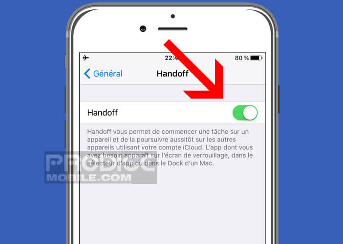 Activer l’option de continuité dans la rubrique Réglages de votre iPhone